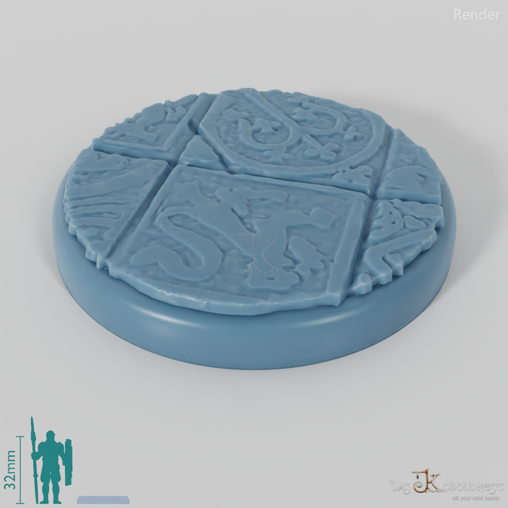 Bases with ornamental floor tiles (round)