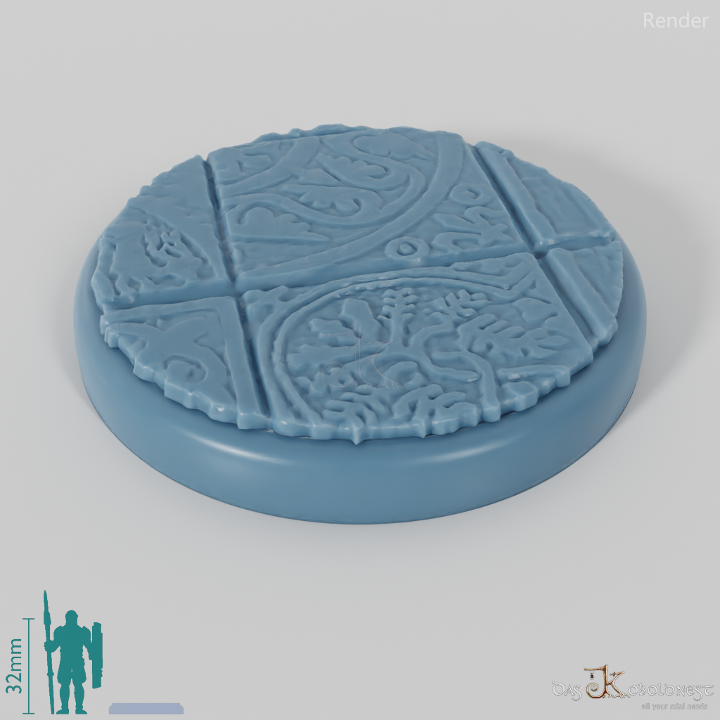 Bases with ornamental floor tiles (round)
