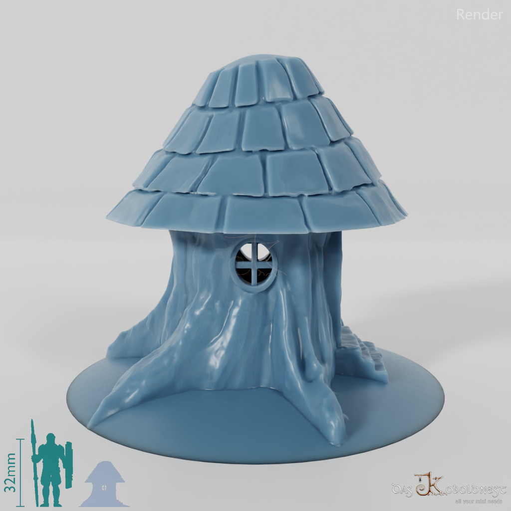 House - cottage in tree stump