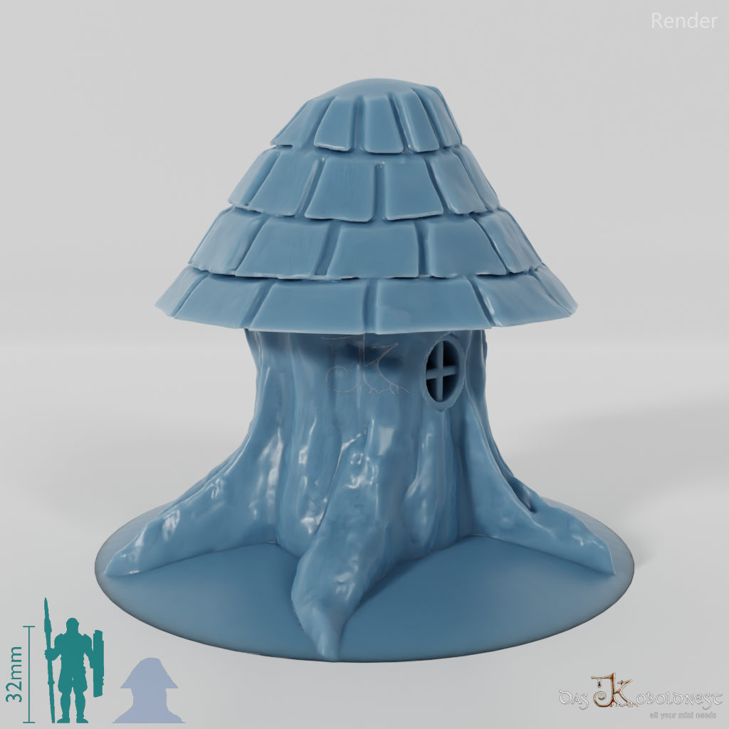 House - cottage in tree stump