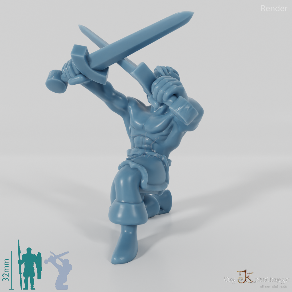 Kneeling swordsman 01