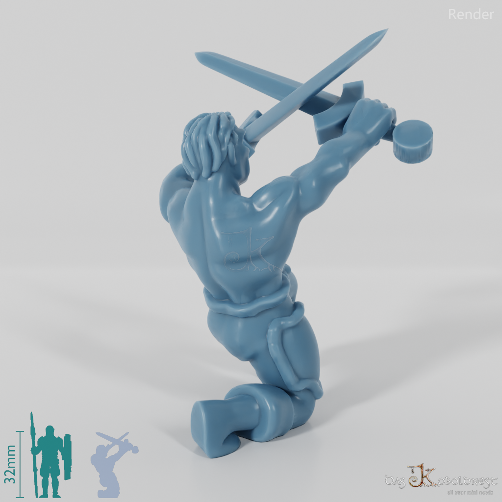 Kneeling swordsman 01