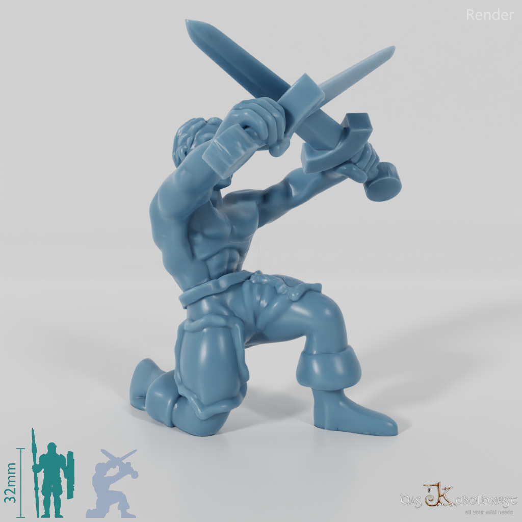 Kneeling swordsman 01
