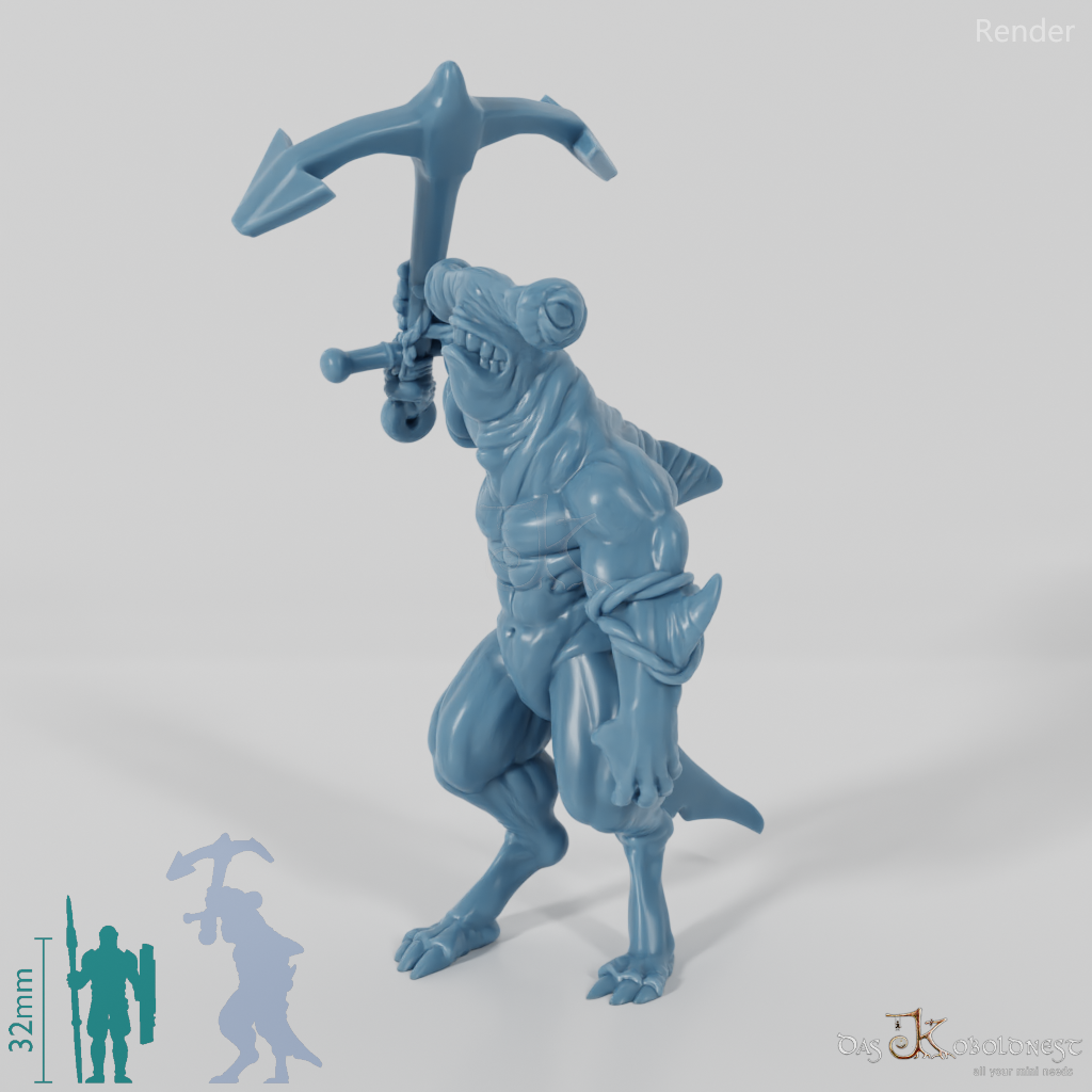 Shark people with anchor (hammerhead shark)