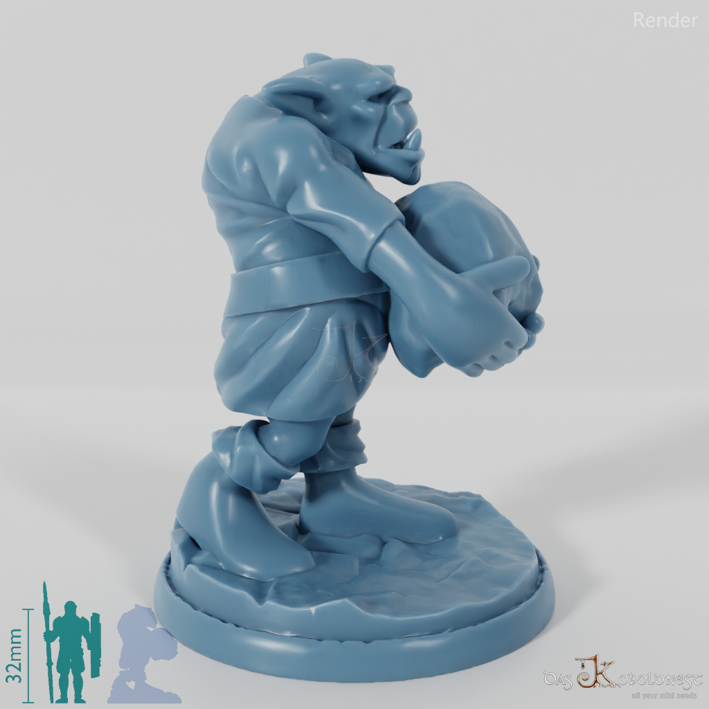 Orc with catapult projectile