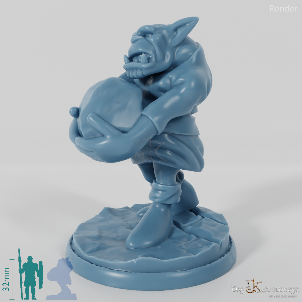 Orc with catapult projectile