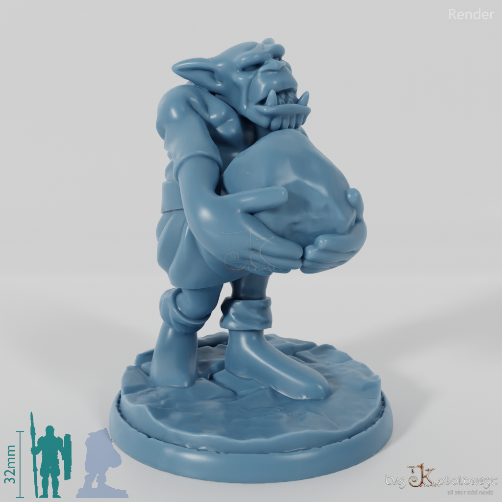 Orc with catapult projectile