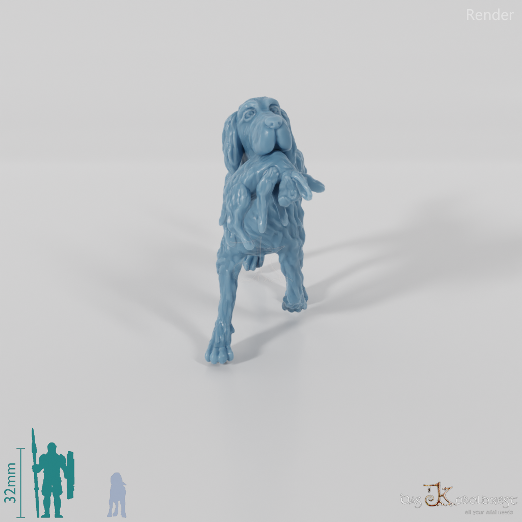 Hunting dog with prey