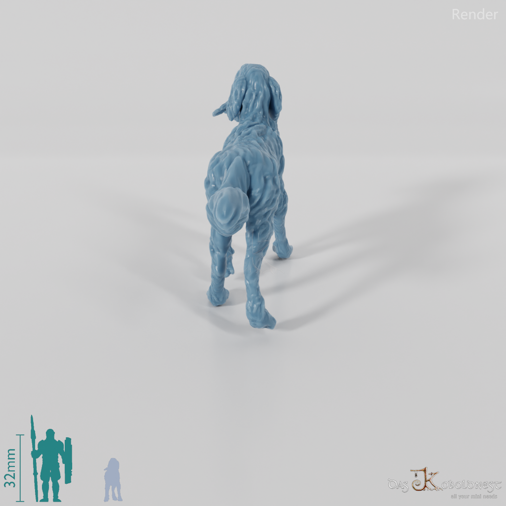 Hunting dog with prey