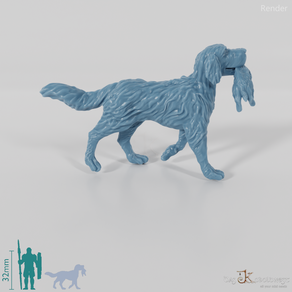 Hunting dog with prey