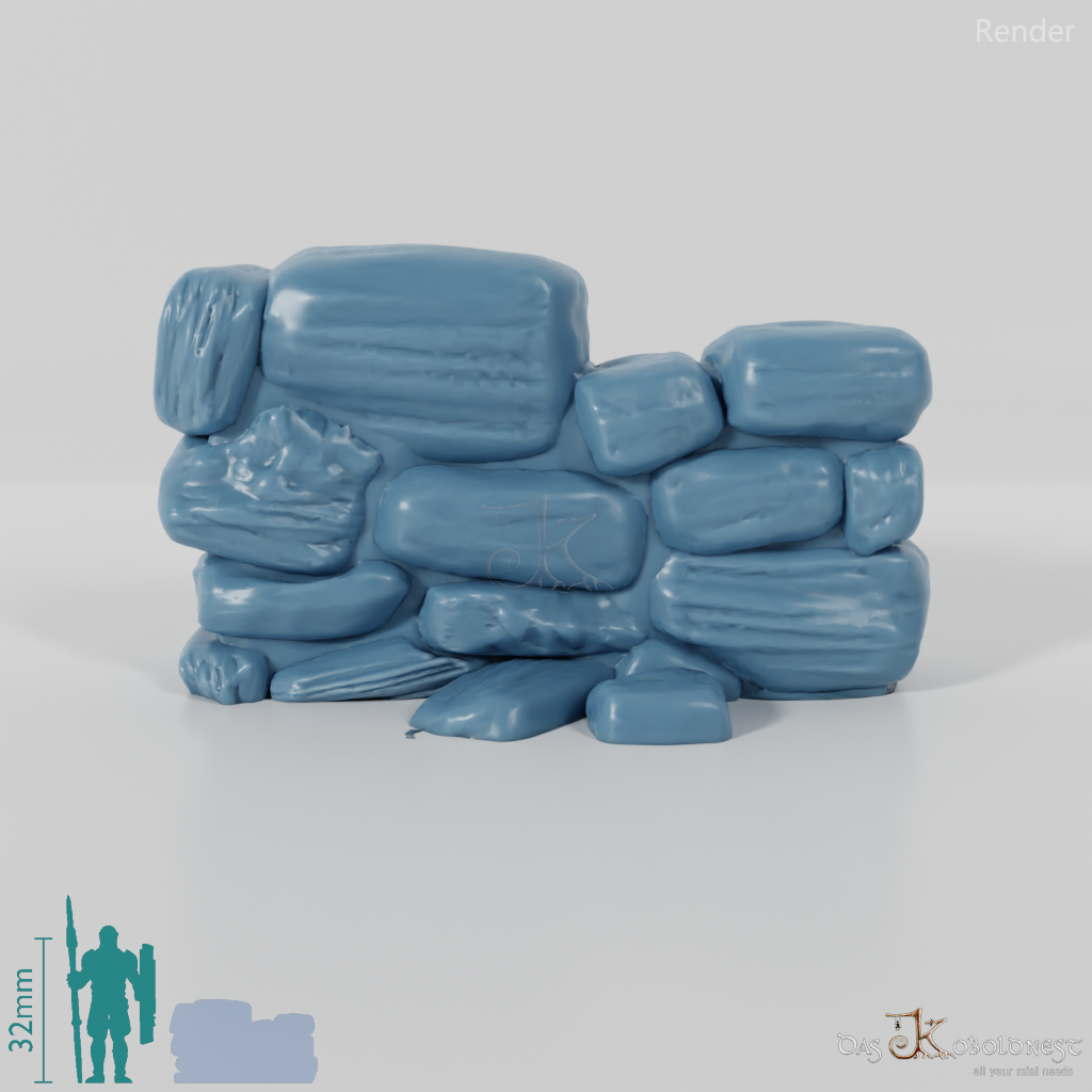 Wall - Dilapidated natural stone wall 01