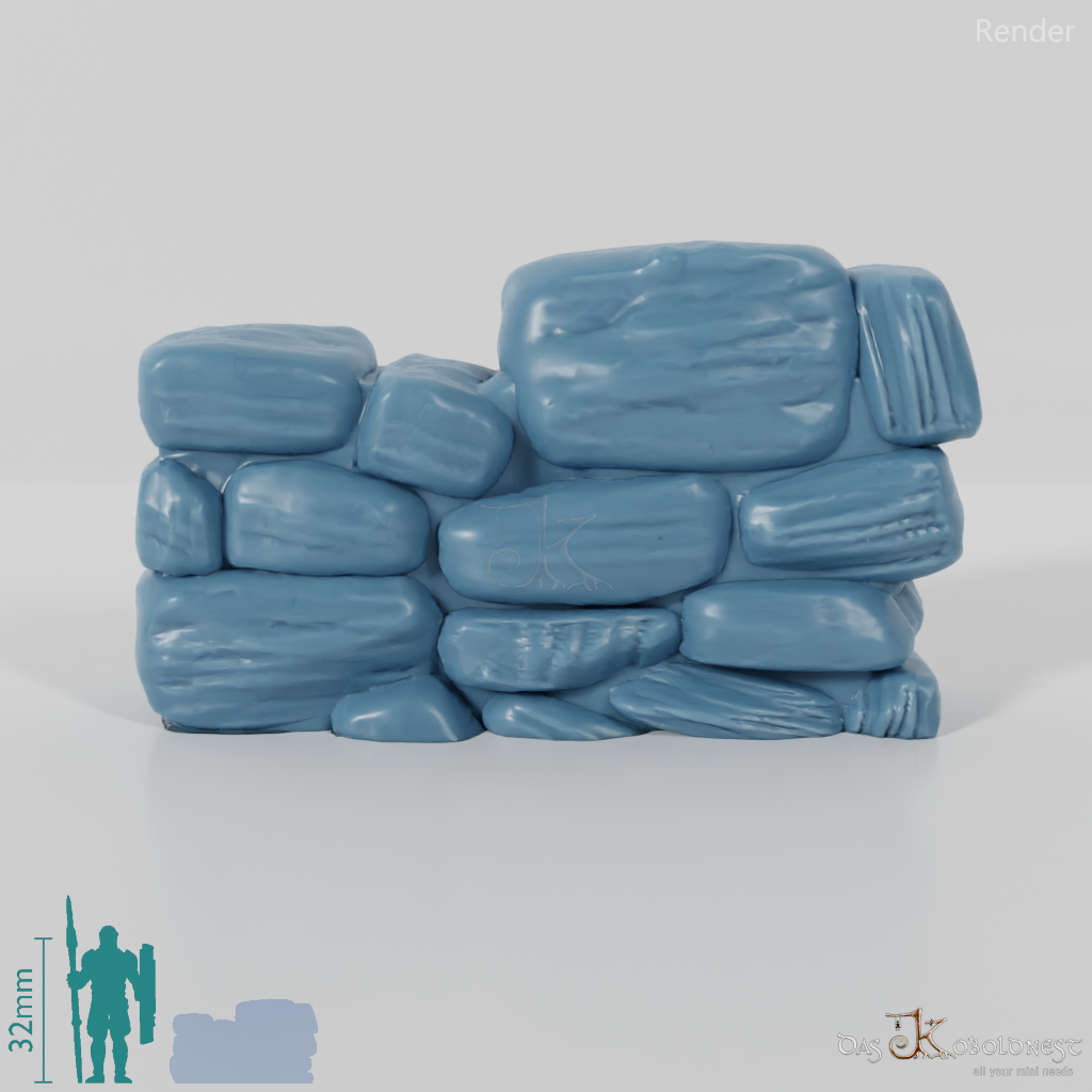 Wall - Dilapidated natural stone wall 01