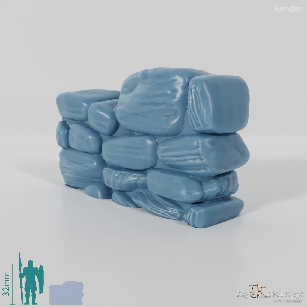 Wall - Dilapidated natural stone wall 01