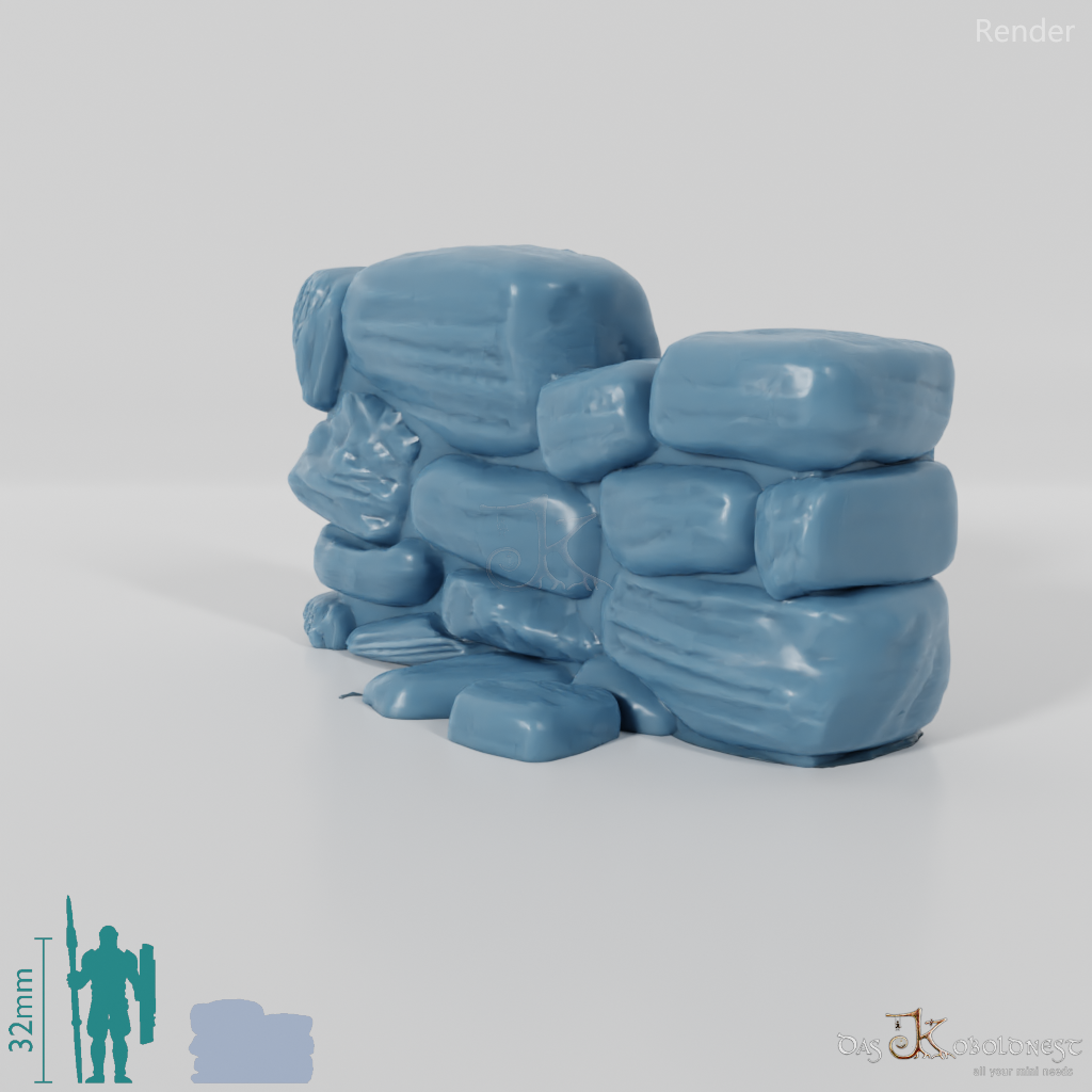 Wall - Dilapidated natural stone wall 01