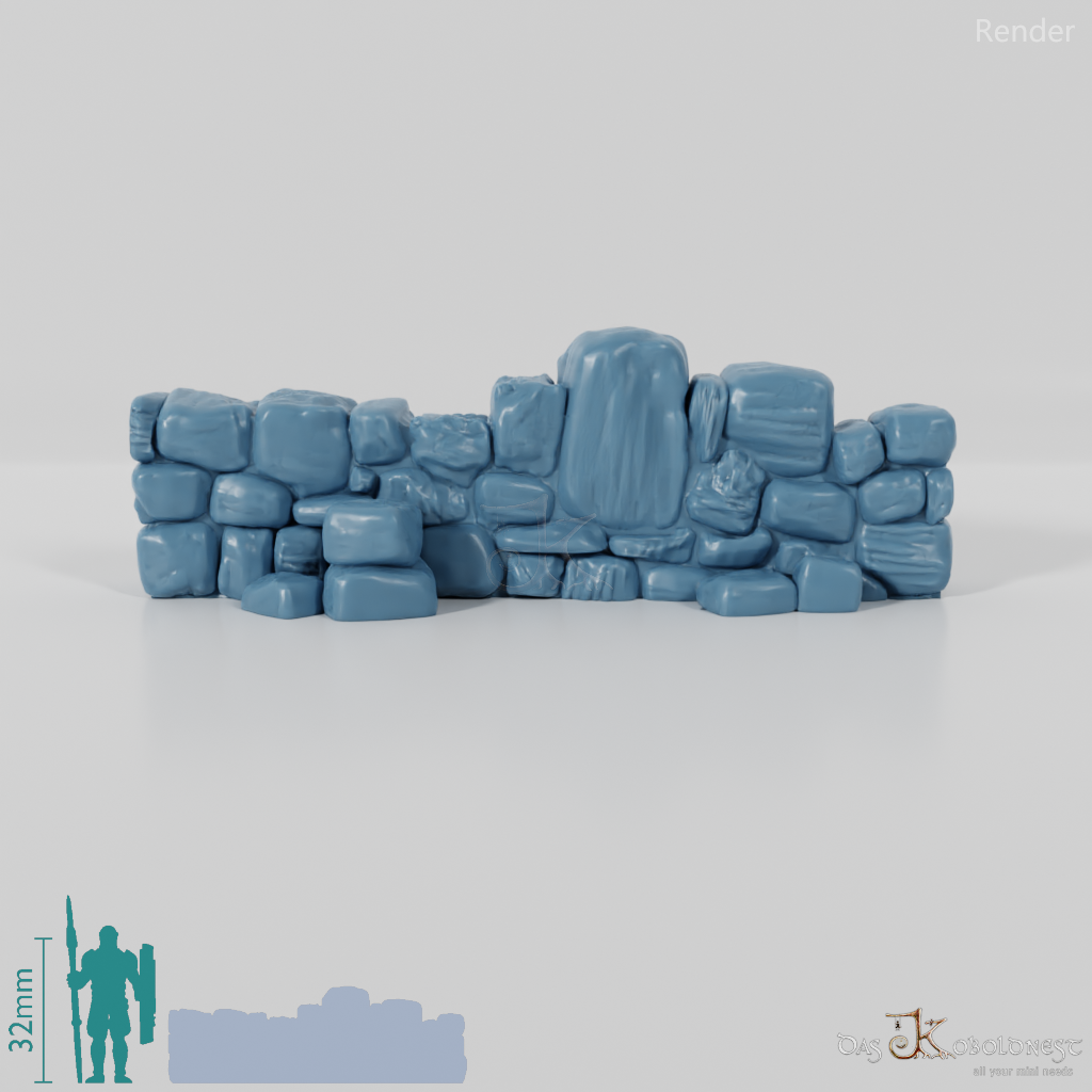 Wall - dilapidated natural stone wall 05