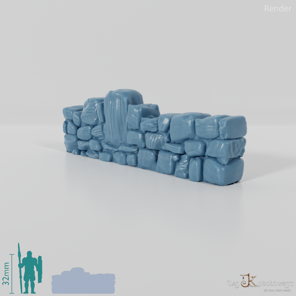 Wall - dilapidated natural stone wall 05