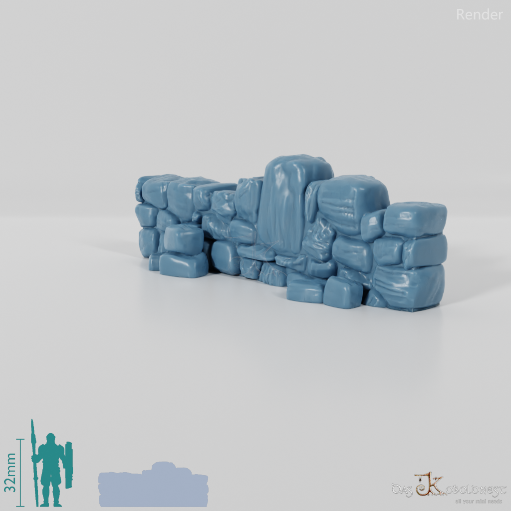 Wall - dilapidated natural stone wall 05