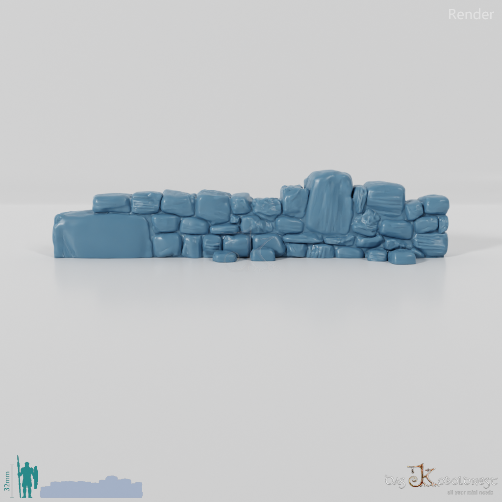 Wall - dilapidated natural stone wall 06