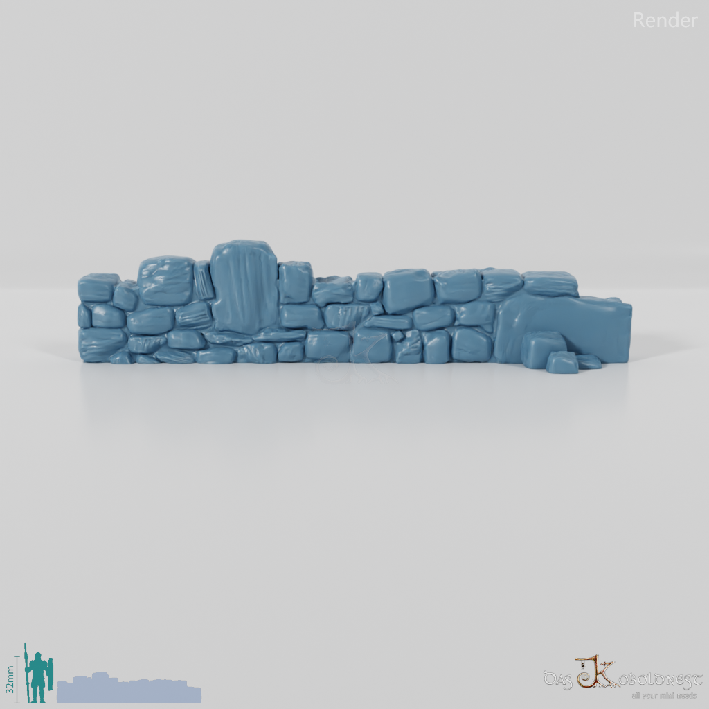 Wall - dilapidated natural stone wall 06