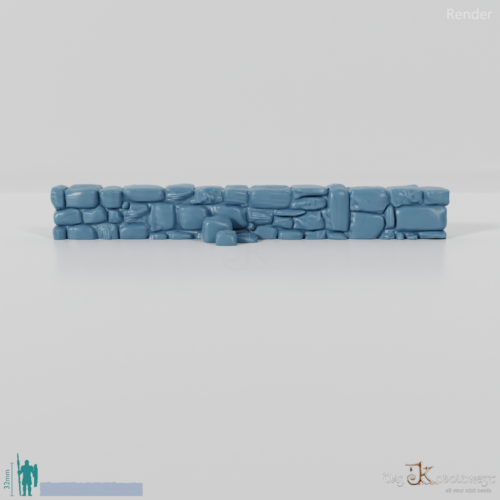 Wall - dilapidated natural stone wall 07