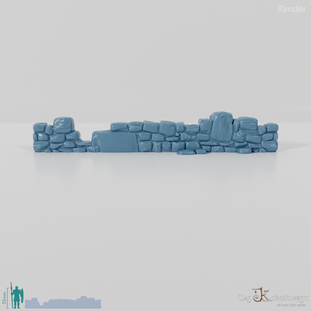 Wall - dilapidated natural stone wall 08