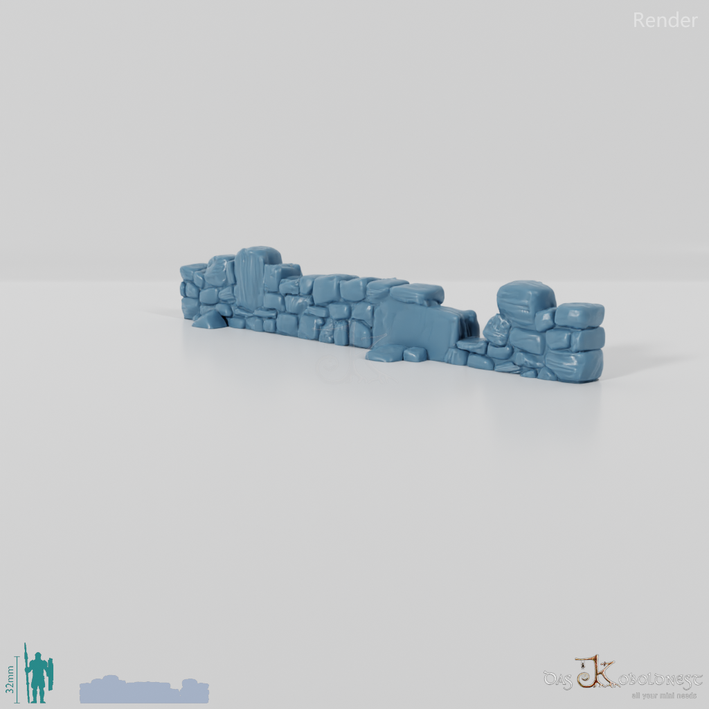 Wall - dilapidated natural stone wall 08