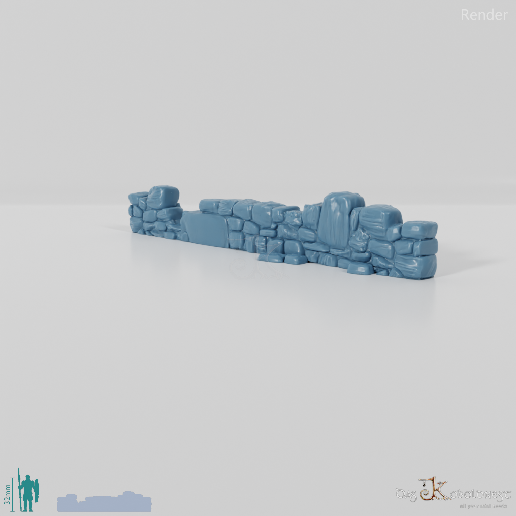 Wall - dilapidated natural stone wall 08