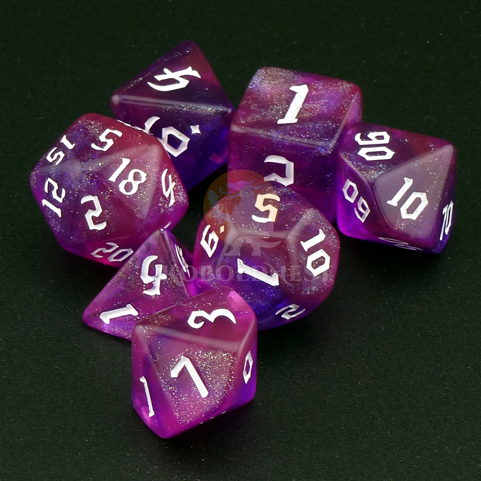 Dice_Polyhedral_Set_Standard_Purple-Clear-Glitter_Heap.png