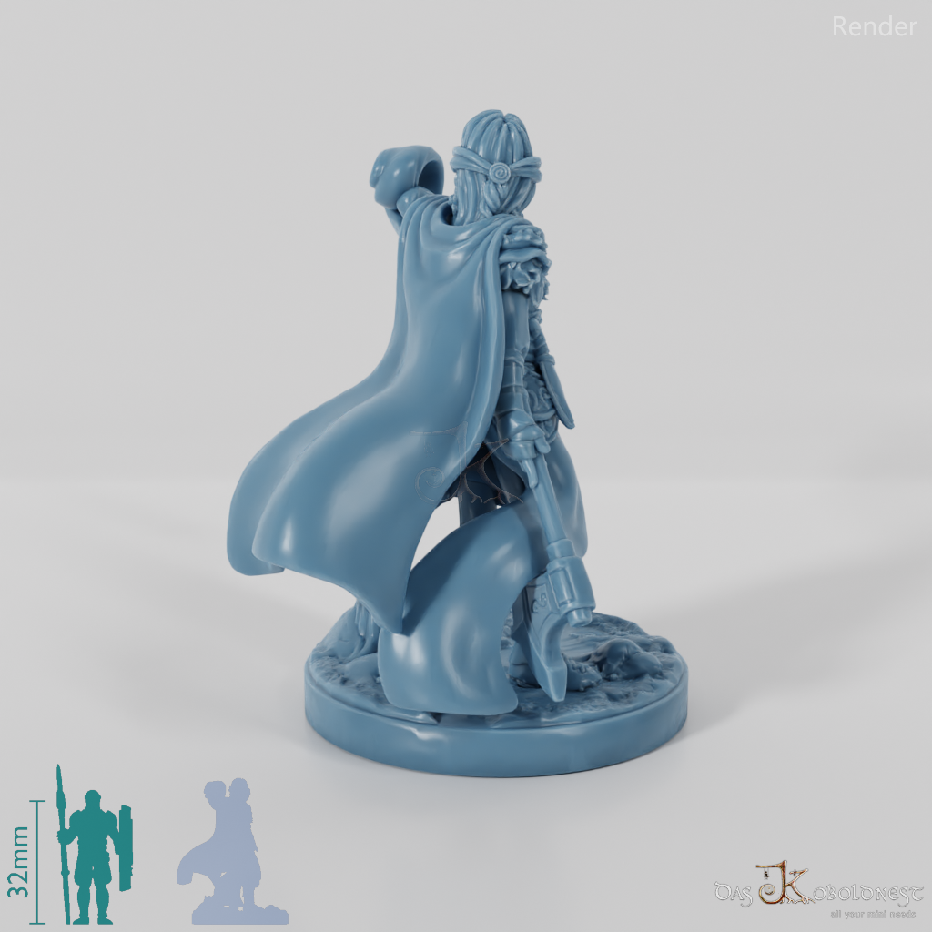 Elena, Schülerin des Nordens mit Axt und Zauber (Pose 2)