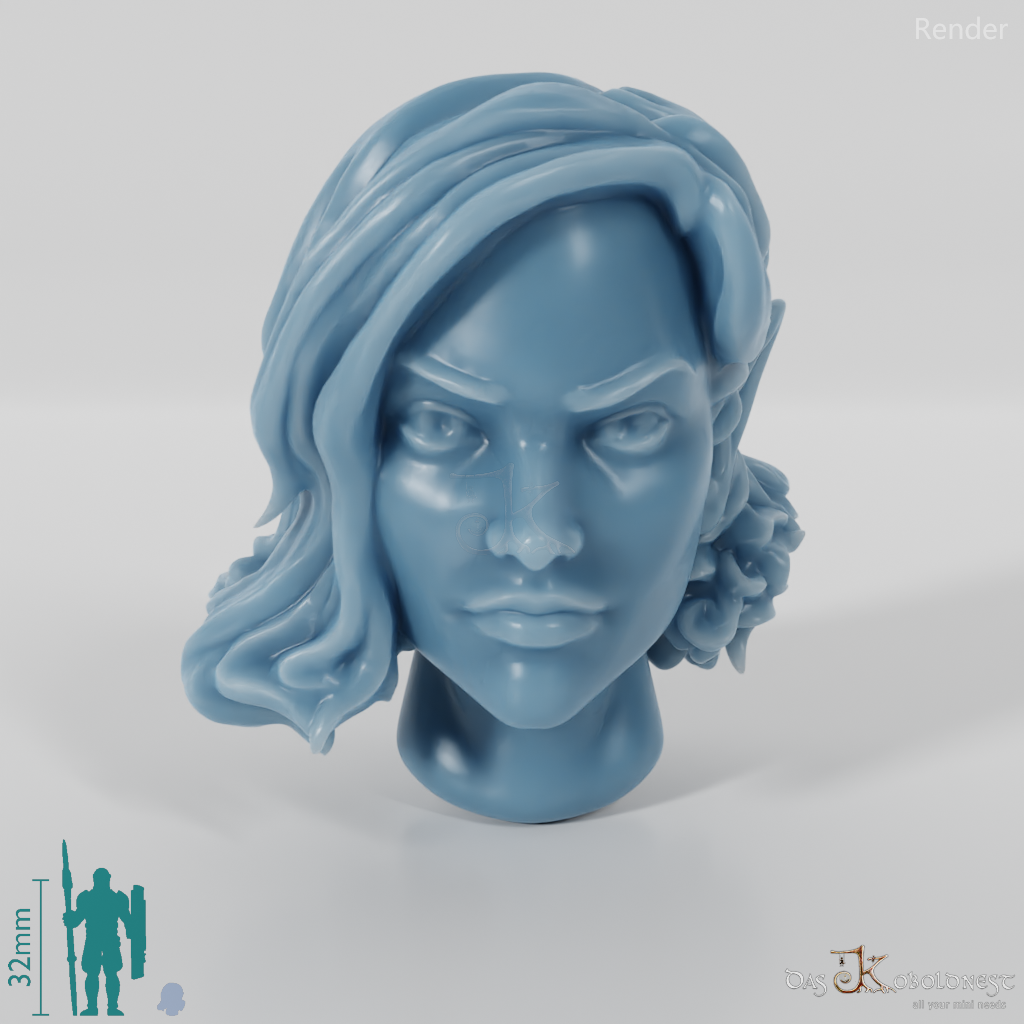 Female head - elf with light curls