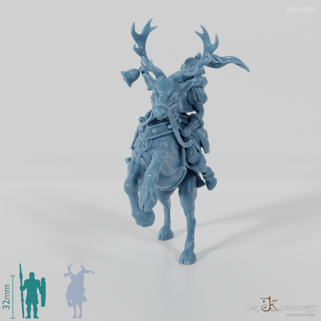 Christmas elf on reindeer