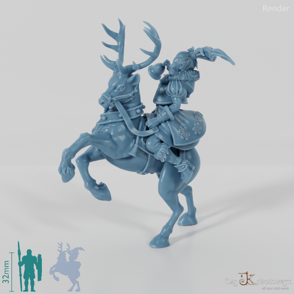 Christmas elf on reindeer