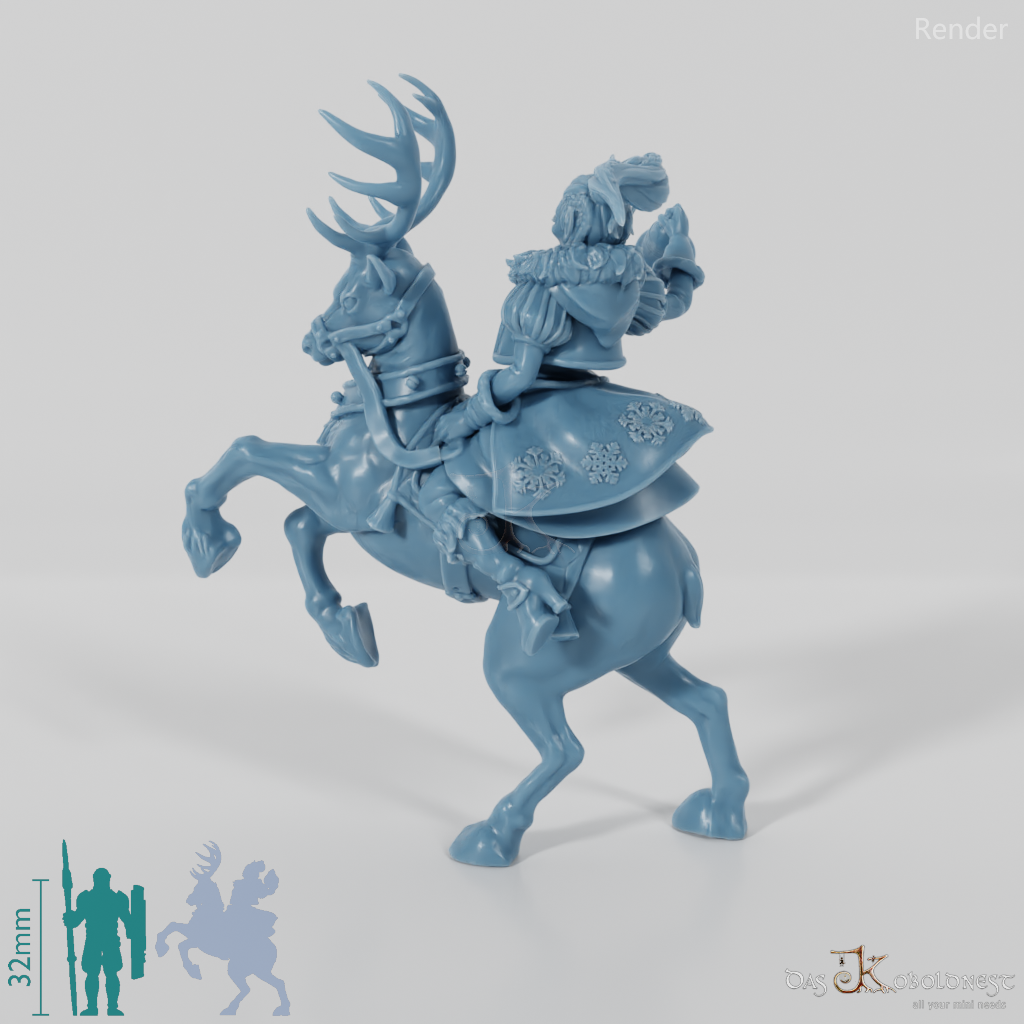 Christmas elf on reindeer