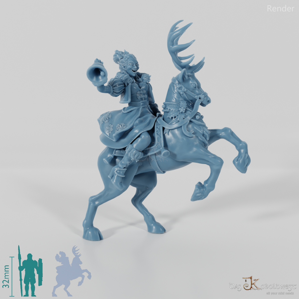 Christmas elf on reindeer