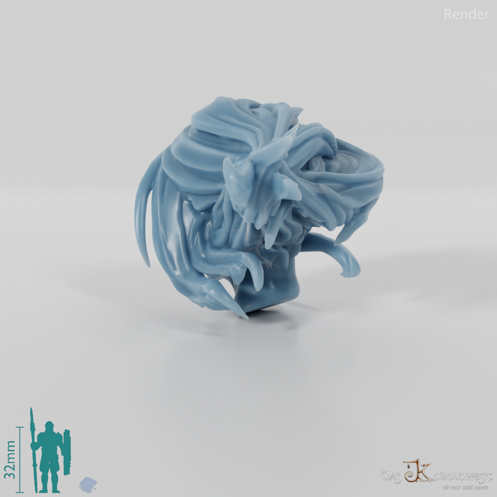 Woman's head - elf with medium-long hair (angry)