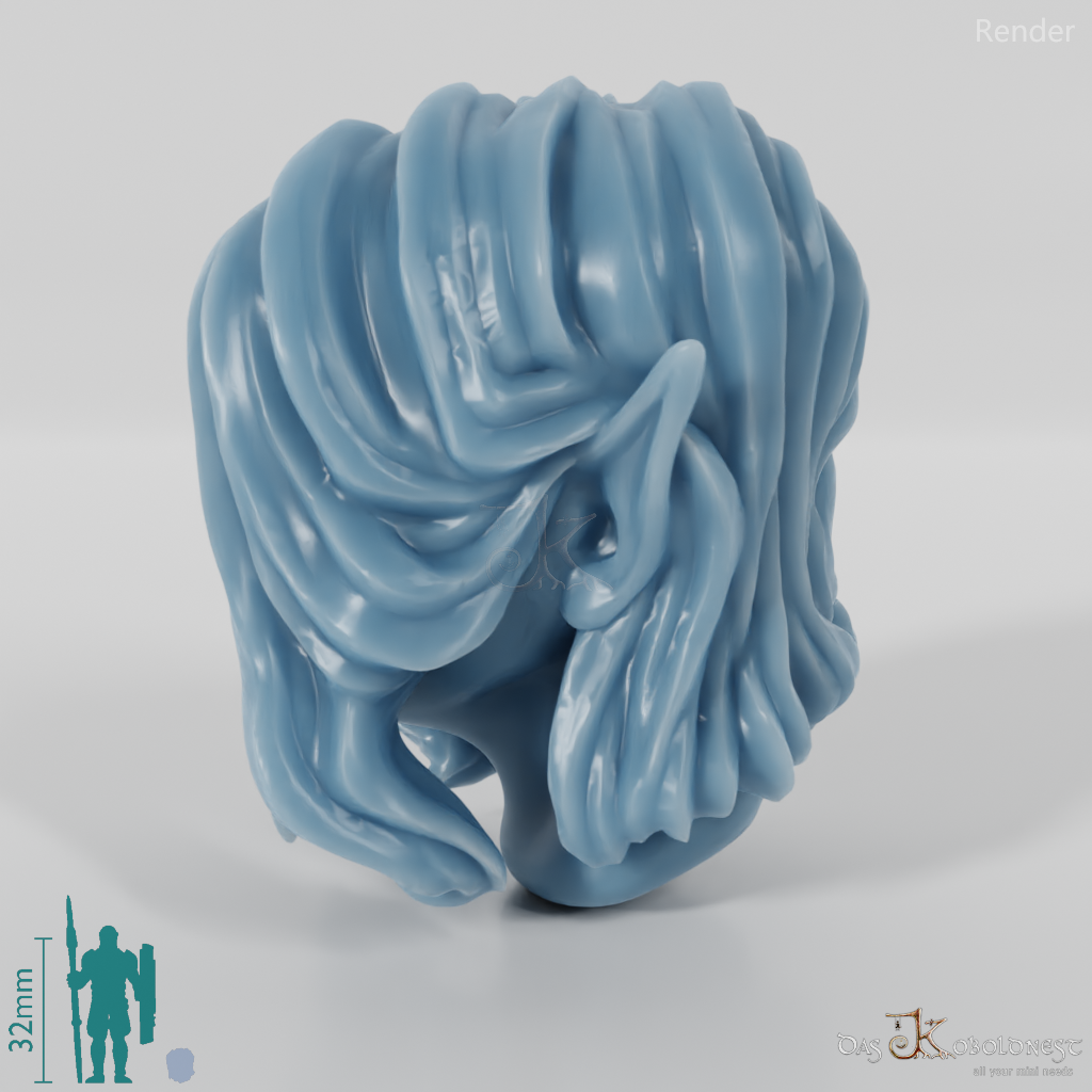 Female head - elf with long hair