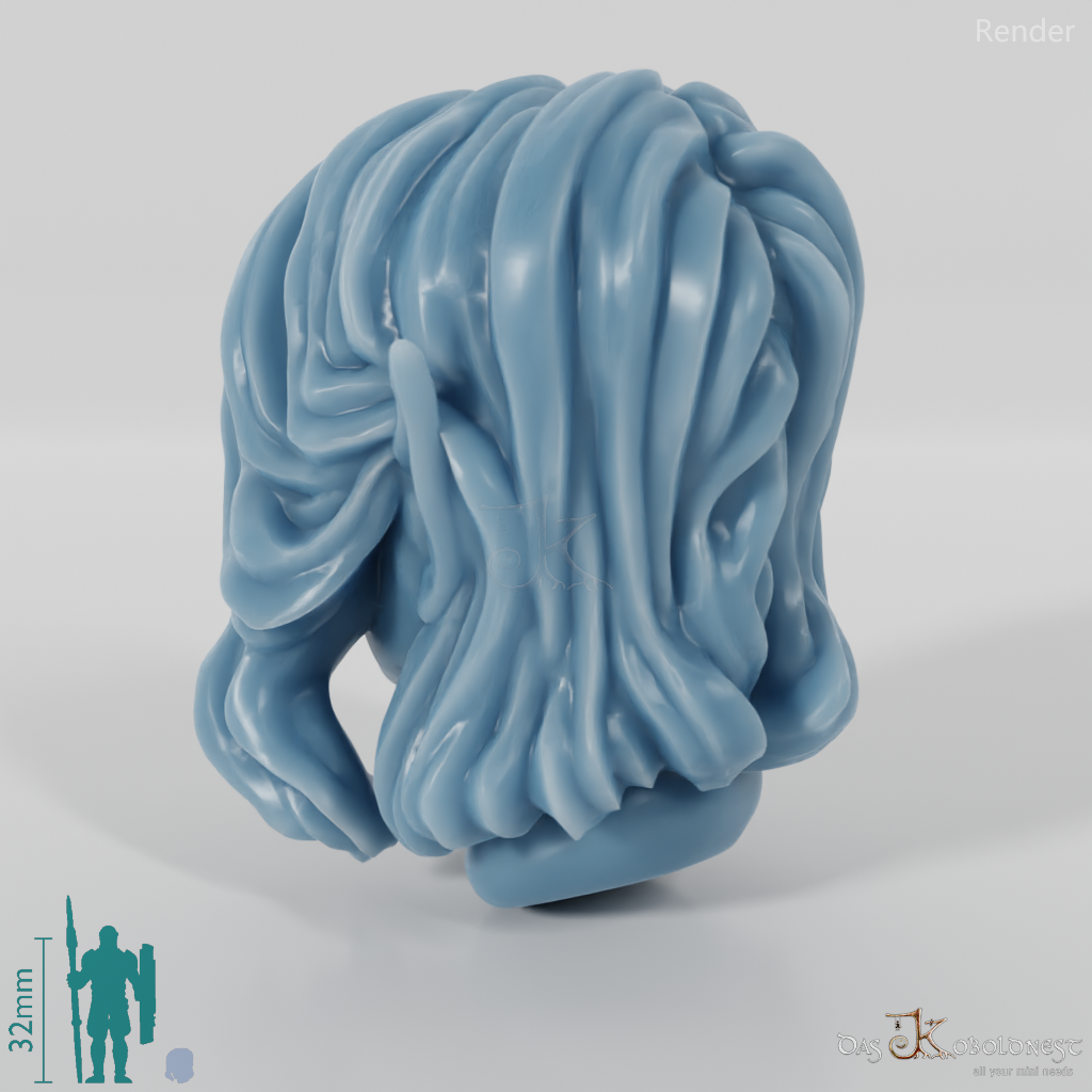 Female head - elf with long hair