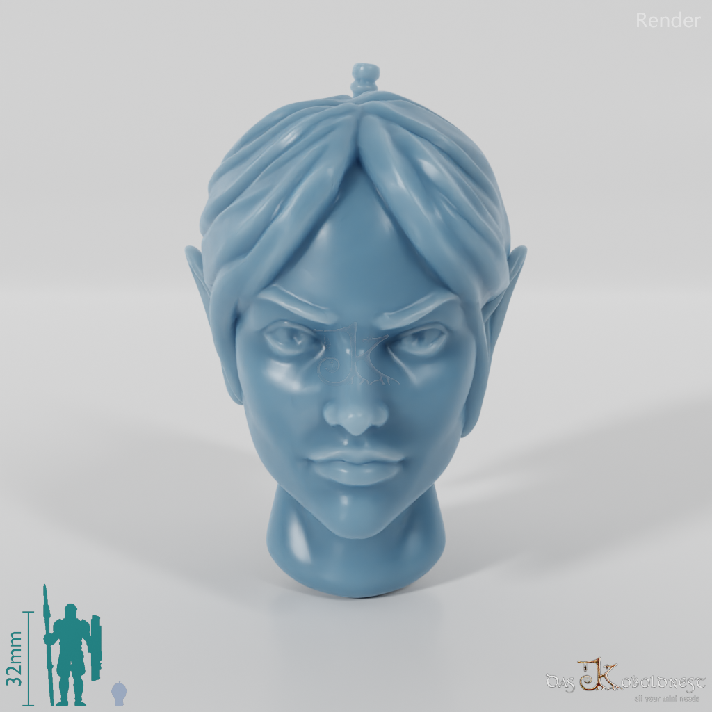 Female head - elf with wrapped hair