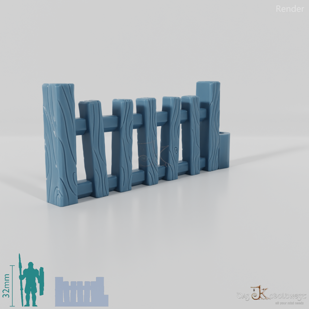 Fence - garden fence with gate (flat)