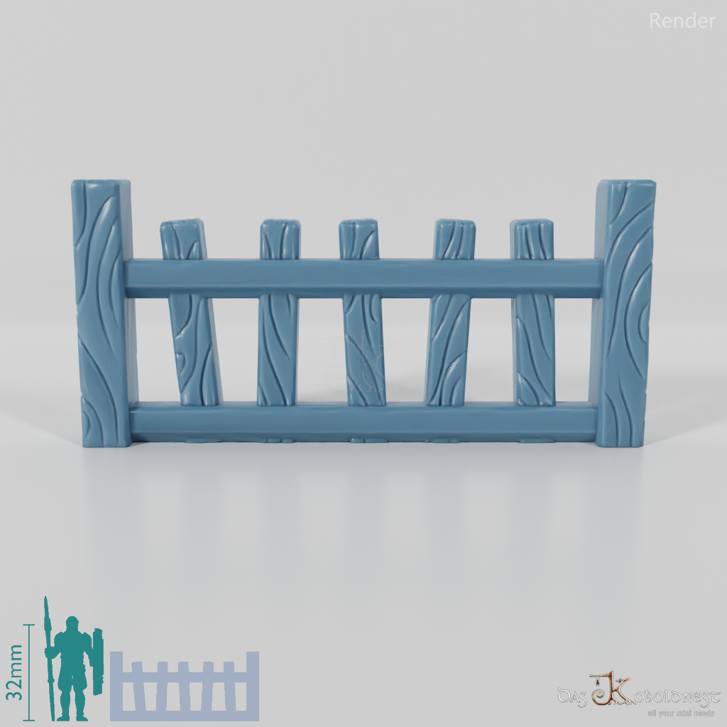 Fence - garden fence with gate (flat)
