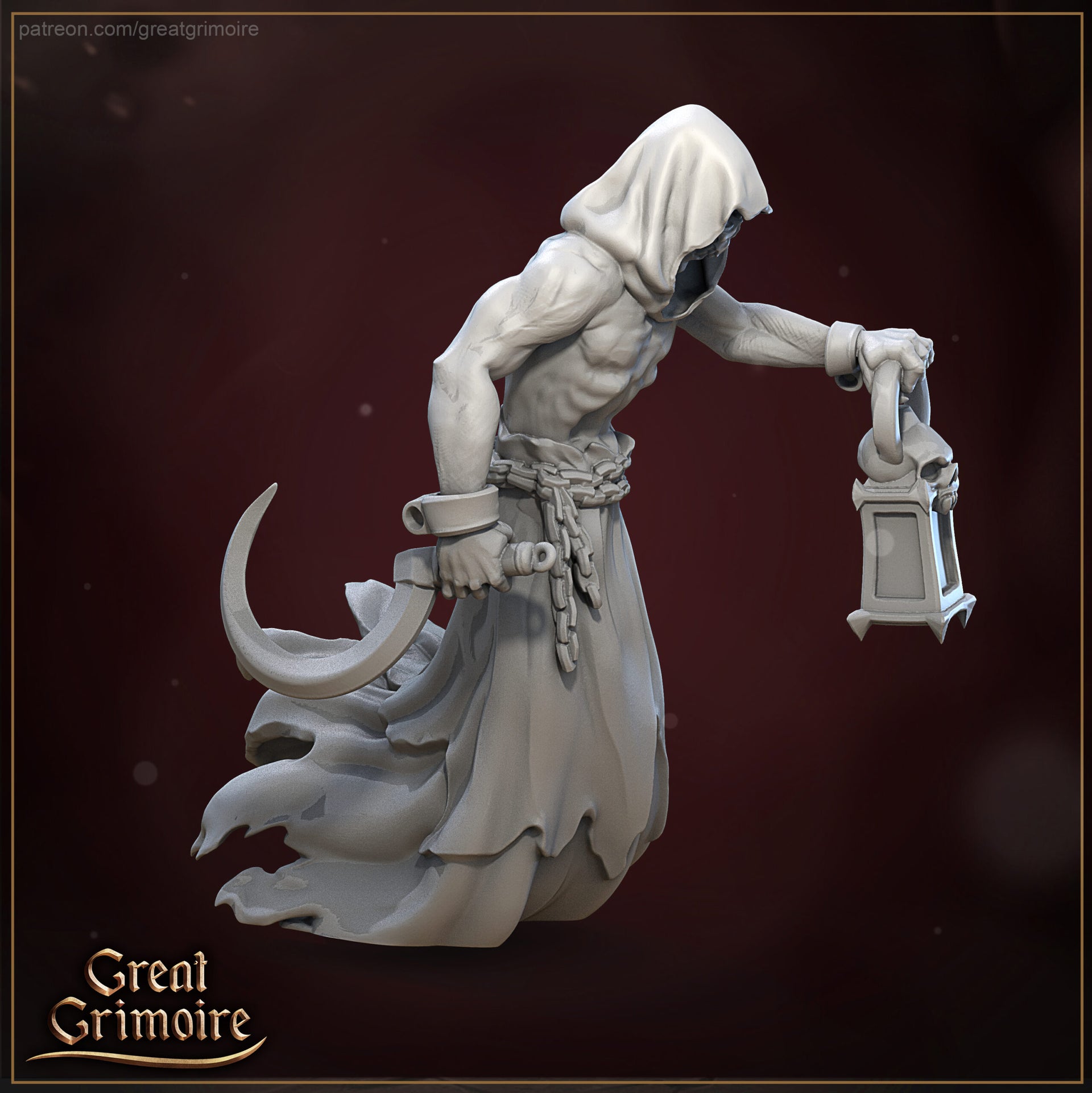 Ghostly lodge guard with sickle