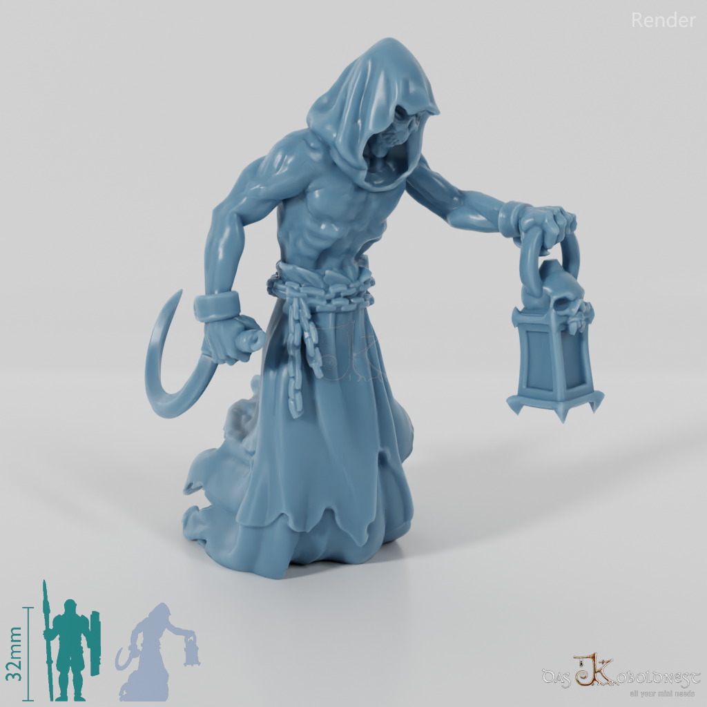 Ghostly lodge guard with sickle