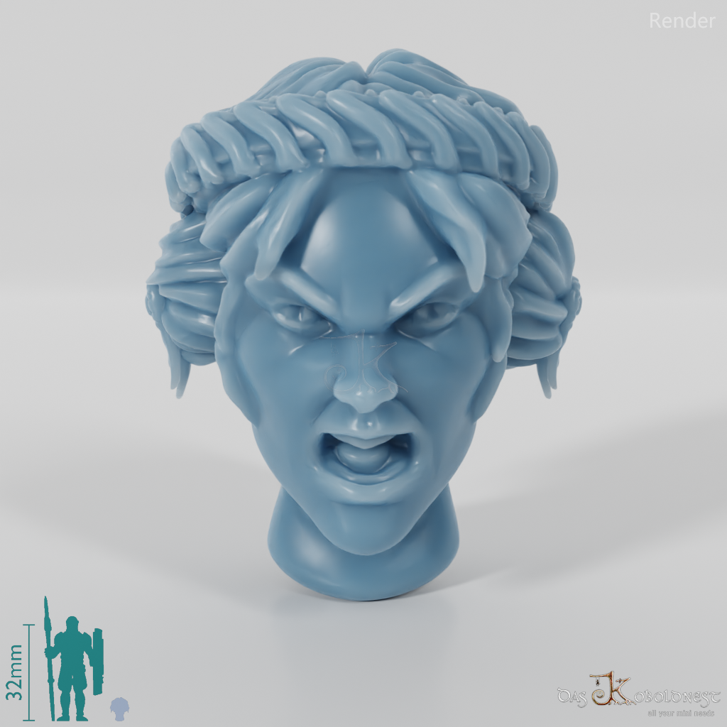 Woman's Head - Noble Headband (Angry)
