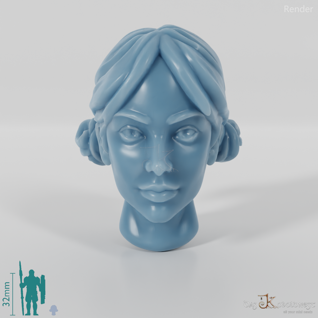 Woman's head - two hair knots