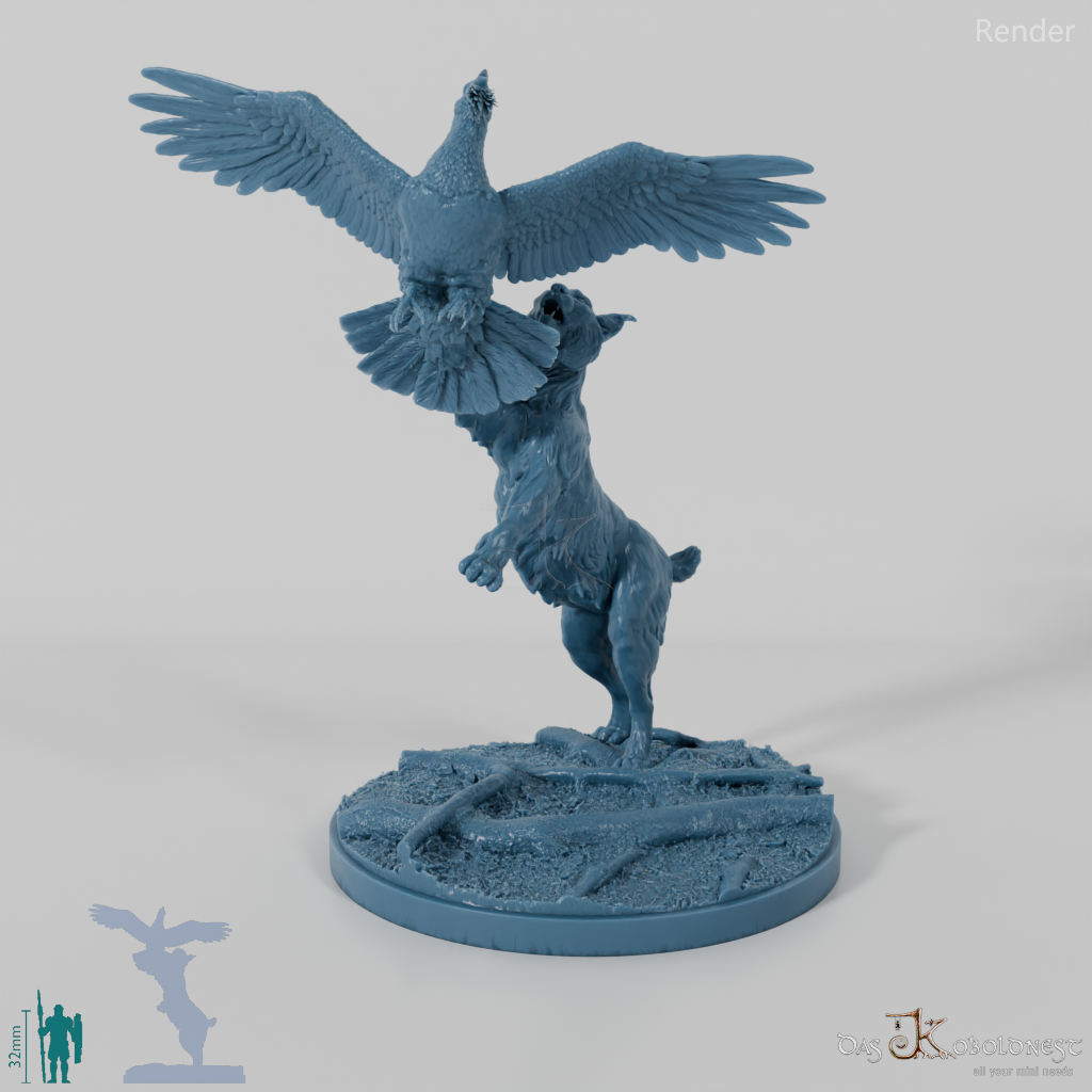 Lynx - Eurasian lynx hunting for capercaillie