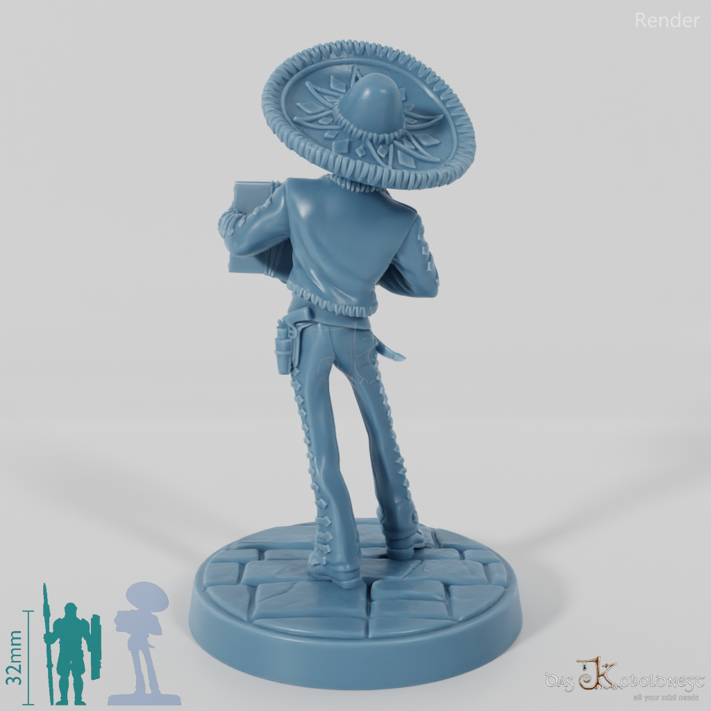 Skeletonized mariachi musician 05