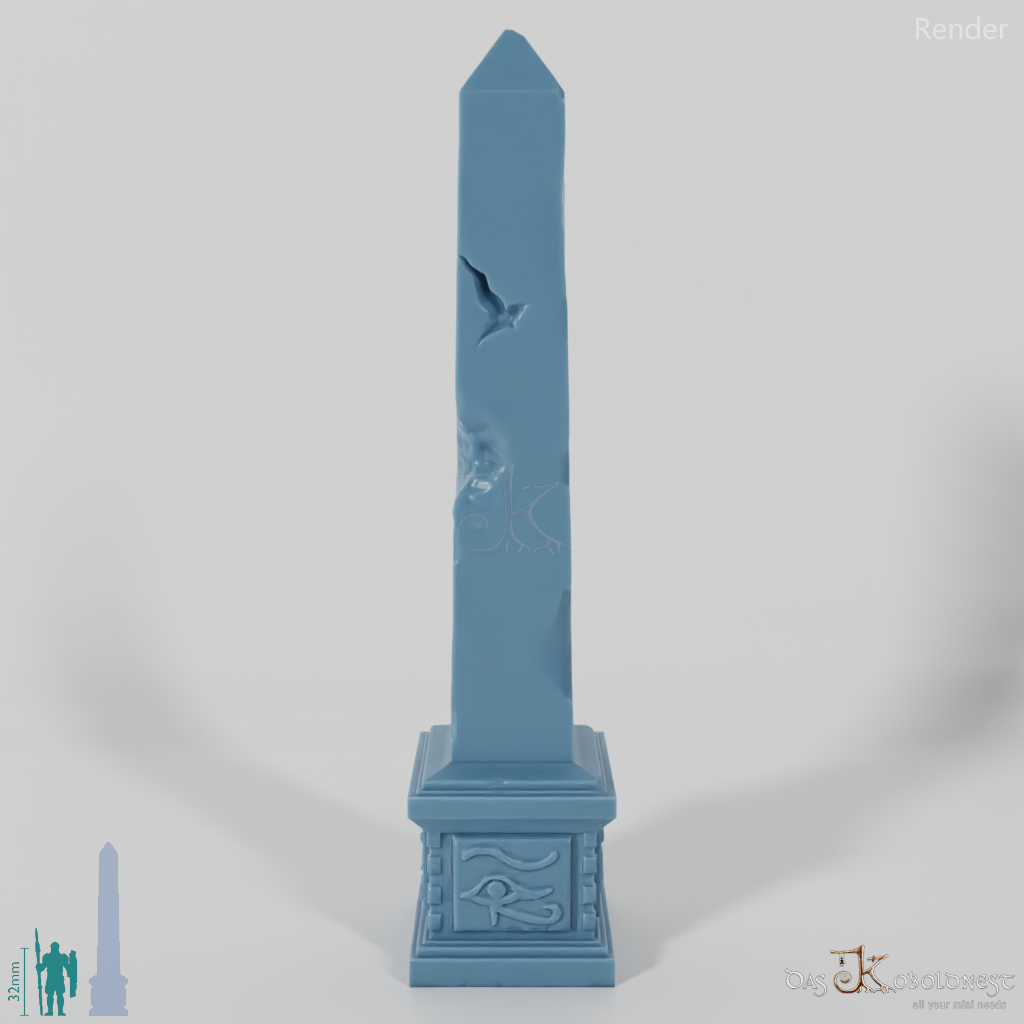 Beschädigter Obelisk
