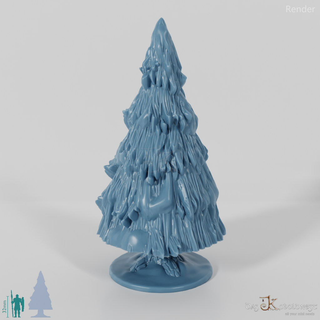 Snowy big fir tree A