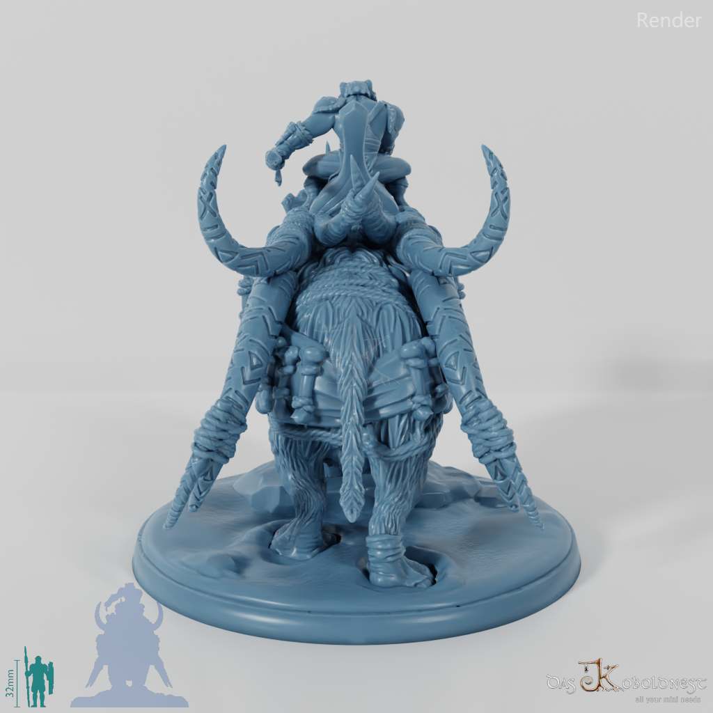 Gerüstetes Rhinodon 01 mit Reiter