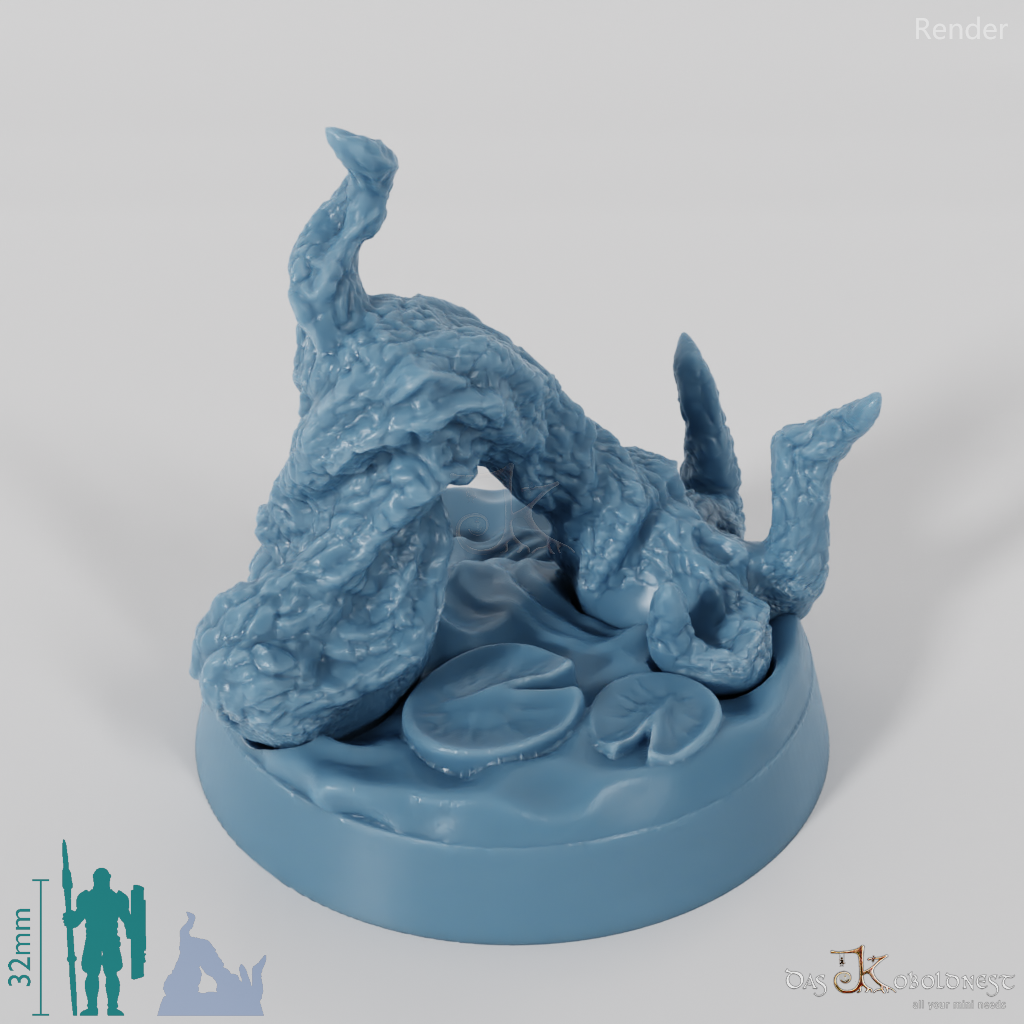 Knorrige Weidenwurzel im Wasser (Base)